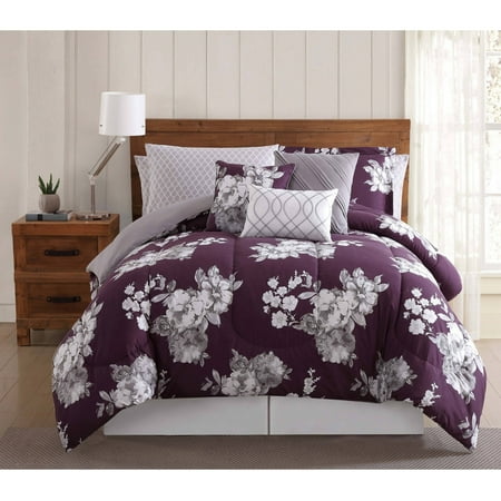 Bed Ensemble Set - Purple Garden Floral 12PC Bed Ensemble