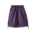 thumbnail image 2 of Maqroz Mid Thigh Shorts for Teen Boys Casual Elastic Waist Cargo Short Pants with Large Pockets，Durable Tough Outdoor Sports Bottoms with Pockets for Back To School, Size 5-6 Years, 2 of 9