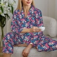 thumbnail image 6 of Balery flower Skull leaf colorful Pattern Pajama Sets for Women Long Sleeve 2 Piece Sleepwear Loungewear Sets Soft PJ's with Pockets Long Sleeve Comfy Pj Sets-Medium, 6 of 7