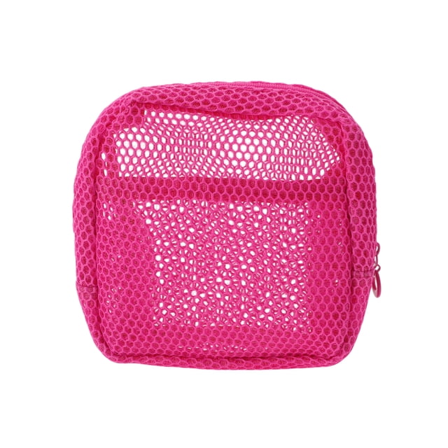 Bolsas de Maquillaje de Cuadrícula Duraderas de 1 Pc en Rojo Rosa de Unique Bargains