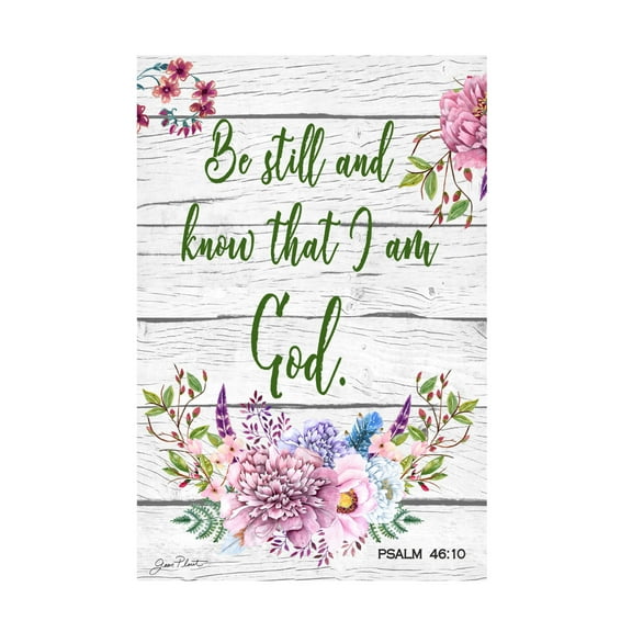 Canvas Wall Art - Jean Plout 'Garden Florals bible verse A' Wall Art for Living Room, Bedroom, or Office Décor by Trademark Fine Art - 12 x 19 Inches