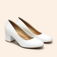 thumbnail image 3 of Zapatos de Tacón DREAM PAIRS SDPU2462W en Cuero Vegano Blanco, 3 of 8