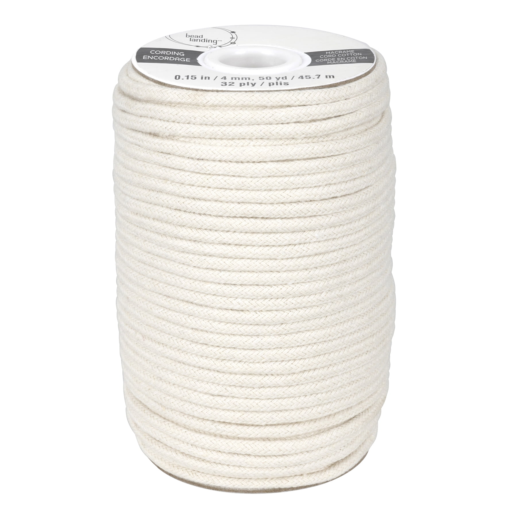 8 Pack: 4mm Natural Cotton Macrame Cord by Bead Landing