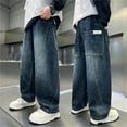thumbnail image 6 of WMQPNNS Boys Baggy Jeans for Kids Boys Pants Size 6 Teen Casual Straight Wide Leg Cargo Jeans Y2K Loose Elastic Waist Denim Pants with Pockets(Size 3-4 Years, Blue-D), 6 of 6