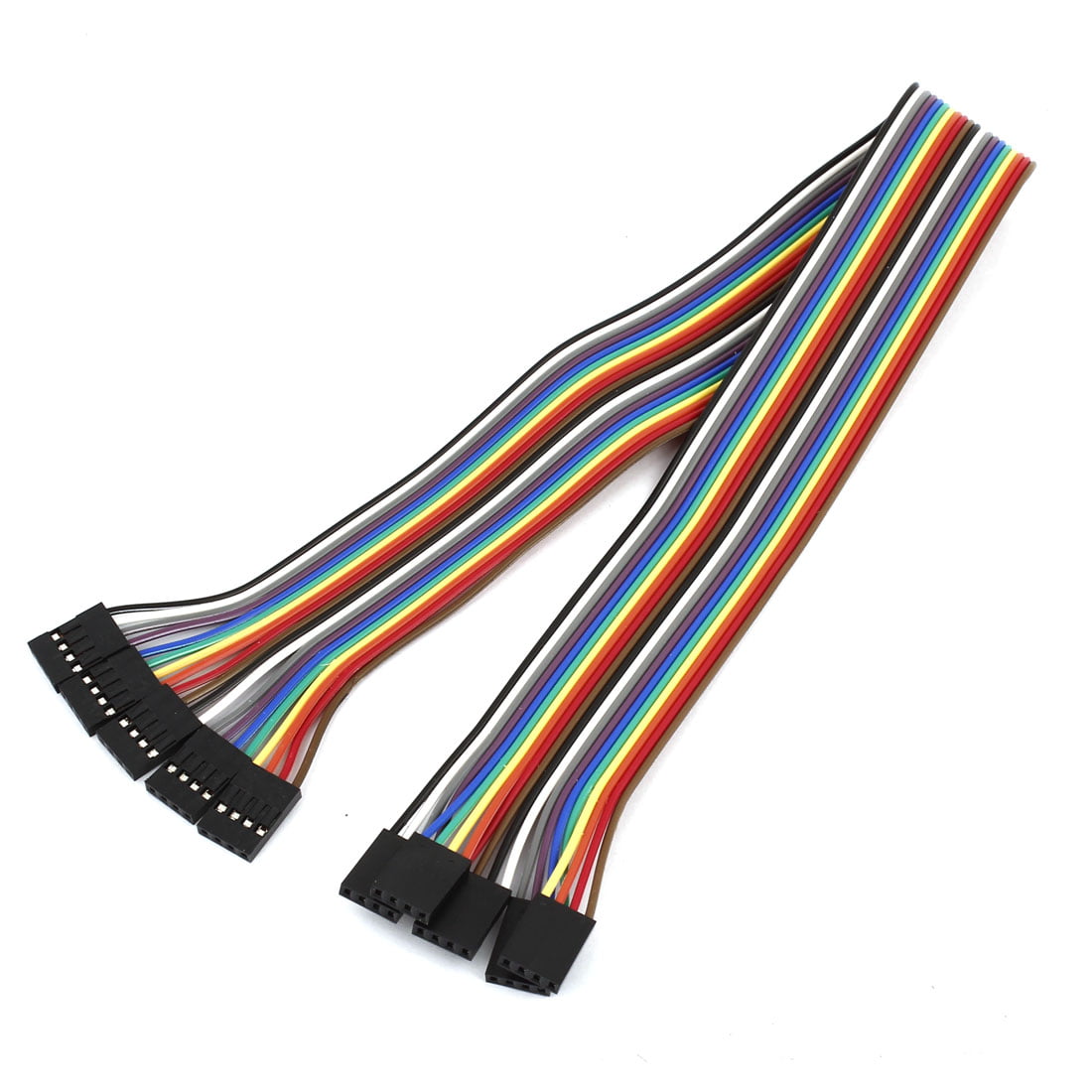 50cm 2.54mm F/F 2 Pin Solderless Colored Flexible Breadboard Jumper Wire 5 Pcs 