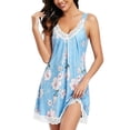 thumbnail image 2 of Endives Womens Nightgown Ladies Nightdresses Lace V Neck Nighties Nightshirt Soft Chemise Night Dress Sleepwear Women's Sleepdress, 2 of 5