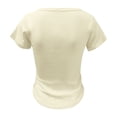 thumbnail image 4 of KDFJPTH Womens T Shirts Graphic Short Sleeve Scoop Neck Ribbed Slim Fit Basic Tshirts Tops, 4 of 4