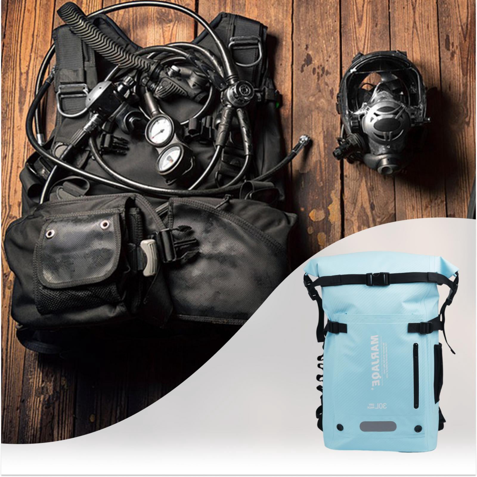 figatia 30 Liters Swimming Backpack Dry Bag for Snorkeling Rafting Multi Compartment Blue