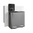 thumbnail image 1 of OUYAWEI 2 x 10.6 Gallon Stainless Steel Double Trash Can with Lid Large Dual Trash and Recycle Bin Combo,Step-on Kitchen Metal Garbage Cans,PP Inner Buckets,Liner Rim,Matte Gray, 1 of 9