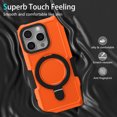 thumbnail image 4 of 3-in-1 [Magnetic+Kickstand+Ring Holder] for iPhone 16 Pro Case with Stand Ring Holder,Compatible with MagSafe, Military Shockproof Protective Kickstand Phone Case iPhone 16 Pro Cover,Orange, 4 of 13