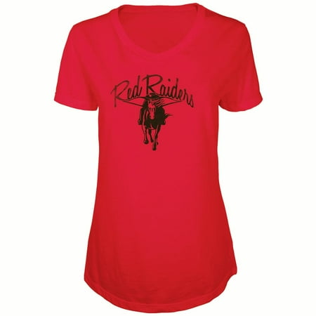 - Women's Russell Red Texas Tech Red Raiders Distressed V-Neck Tunic T-Shirt