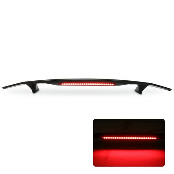 Ikon Motorsports Compatible with 05-10 Scion tC Rear Trunk Spoiler Wing & LED Light - Glossy Black ABS