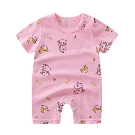 

Cute Cartoon Cotton Newborn Baby Rompers - Summer Short Sleeve Infant Boys Girls Jumpsuit! Super Soft Thin Pajaodysuit for Adorable Newborns On Hot Days!