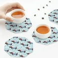 thumbnail image 4 of Leather Coasters with Heat-resistant for Drinks, Dachshund Dog Puppy Hat -标题2 Octagon, 4 of 5