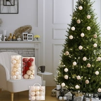 Christmas Ball Ornaments 25 Pcs - 2 inch Large Shatterproof Christmas Balls, Premium Decorations Indoor, Classic Holiday Party Hanging Ornaments for Xmas Tree, Wreath, Vines, Beige