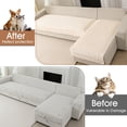 thumbnail image 6 of TOPCHANCES Soft Velvet Couch Covers, Non Slip Corner Sofa Cover Protector Mat, Pet Sofa Mat, 2-Piece Couch Covers Set for L Shape Sectional, Beige White, Size S, 6 of 9
