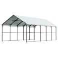 thumbnail image 3 of KFFKFF Durable Metal Carport, 13' x 26' Outdoor Shelter with Steel Frame & Roof, Versatile Garage Tent with Detachable Sidewalls for Vehicles, Boats, 3 of 9