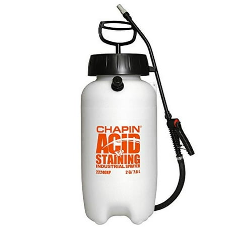 Staining Concrete Patio With Sprayer Chapin 22240XP 2-Gallon Industrial Acid Staining Sprayer with Pressure Relief Valve For Acid Staining and Acid Cleaning ()