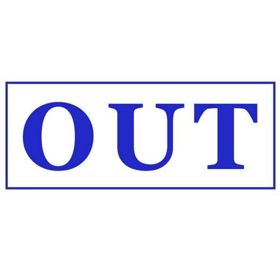 Printtoo Out Self Inking Rubber Stamp Pre-Inked Office Stamp- Home Office Business Stationery, 47 x 20 mm Blue