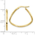 thumbnail image 3 of 14K Yellow Gold Polished Twisted Fancy Triangle Hoop Earrings (24.08 X 27.28) Made In Peru tf1428, 3 of 5