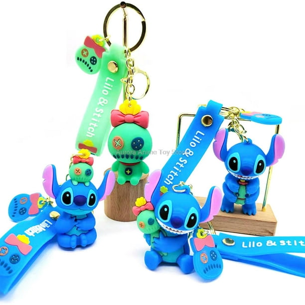 Porte-clés Disney à motif de dessin animé Lilo Stitch, accessoire de mode  pour Couple, ornement, pendentif de voiture, cadeau idéal
