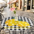 thumbnail image 6 of Yellow Lemons Round Tablecloth for 45-54 Inch Tables,Fitted Table Cover with Elastic Edge,Summer Botanical Black White Plaid Farmhouse Waterproof Outdoor Table Cloth Protector for Patio Garden Dinner, 6 of 9