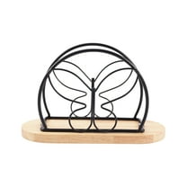 PuSpu Modern Metal Napkin Rack 15.7x10x6.7 cm Iron 1Pcs Vertical Space-Saving Organizer for Cocktail Dinner Napkins Kitchen Table Countertop Indoor Outdoor