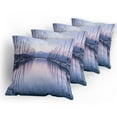 thumbnail image 5 of Ambesonne Summer Throw Pillow Cover 4 Pack, Yacht Harbor in Sunrise, 16", Lilac Purple Grey, 5 of 7