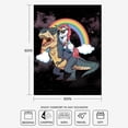 thumbnail image 4 of Funny Unicorn Riding Ferocious Dinosaur Kids Blanket - Cute Rainbow Unicorn and Jurassic Tyrannosaurus Throw, Cozy and Soft Flannel Blanket Gifts for All Boys and Girls 60x80 Inch, 4 of 6