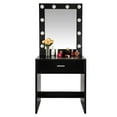 thumbnail image 3 of GoDecor Wood Vanity Table with Warm Lighted Mirror, Dressing Table Bedroom Furniture for Girls Women, 3 of 6