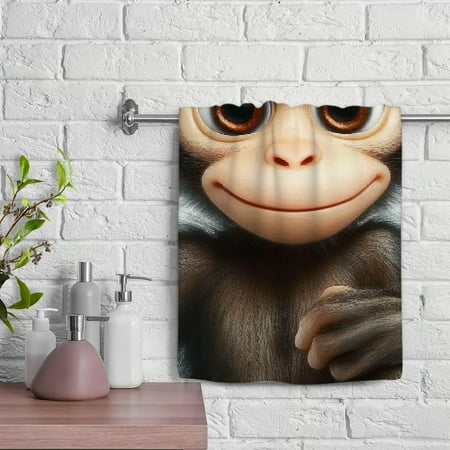 ZFLMY Big-eyed Monkey Kitchen Towels Save 100% Polyester Hand Towel Modern Decorative Tea Towels for Kitchens Bathrooms Showers 29.5x13.8 Inches 29.5x13.8in