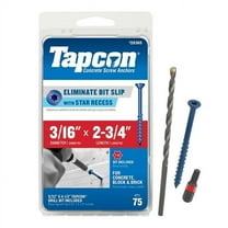 Tapcon 28365 Star Flat Head Concrete Screws, 2-3/4", Steel
