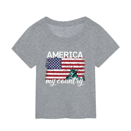 

Summer Independence Day Printed Short Sleeved Top Worn Over Celebration Activities T Shirt Bra Camisoles Clever Girl T Shirt Solid Long Sleeve Tops Tees Girl Sweater Shirts Ruffles Outfits for Big