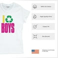 thumbnail image 6 of I Recycle Boys Puff Print T-Shirt Funny Dating App Humor Single Independent Heart Breaker Relationship Women's Tee, 6 of 7