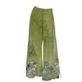 thumbnail image 4 of ZHENHONG Casual Pants for Women Womens Wide Leg Palazzo Pants Boho Floral 2025 Summer Beach Culottes Flowy Casual Trousers For Vacation, 4 of 4