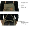 thumbnail image 2 of Work Apron Premium Canvas with Large Pockets - Ideal for Chefs, Mechanics, Carpenters, and Barbecue Enthusiasts - Unisex Design Makes a Great Gift (Grey green）, 2 of 7
