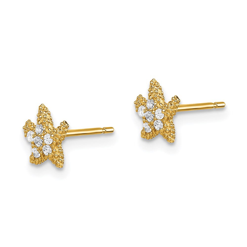 Details about   Real 14kt Yellow Gold Madi K Childrens CZ Starfish Post Earrings 