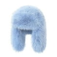 thumbnail image 5 of Mosey Women Winter Imitation Mink Lei Feng Hat Solid Color Plush Hat Thickened Warm Ski Coldproof Earflap Hat, 5 of 8