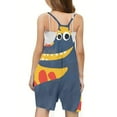 thumbnail image 5 of Odeerbi 5-13 Years Kids Girls Summer Jumpsuit Cute Dinosaur Print Camisole Romper Casual Breathable Comfortable Suspender Overalls Bib Overall Shorts with Pockets, 5 of 5
