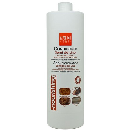 Wheat Protein Conditioner - Alter Ego Semi De Lino Conditioner w/Garlic, Wheat and Silk Proteins 1000 ml