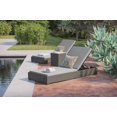 thumbnail image 3 of Homestyles Boca Raton Rattan Outdoor Chaise Lounge Pair and Side Table in Brown, 3 of 6
