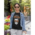 thumbnail image 2 of Skull Graphic Short Sleeve Tops Funny Halloween Tee Mama Shirts Women T-Shirt Small Black, 2 of 6