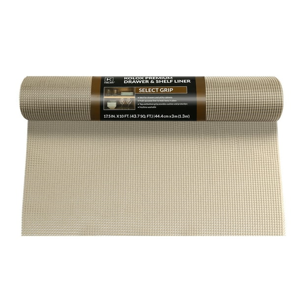 Drawer and Shelf Liner, Non Adhesive Roll, 17.5 Inch x 10 FT, Durable