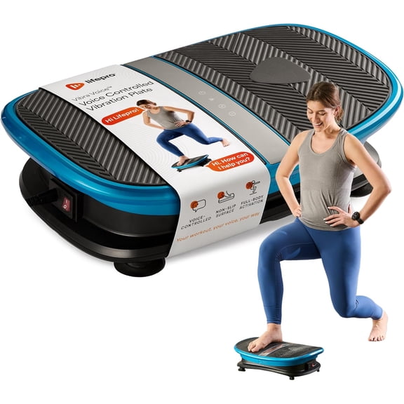 LifePro Waver Mini Vibration Plate Exercise Machine, Compact Home Workout Vibrating Plate with Voice Control, Remote, Curved Platform, 260 lb Capacity