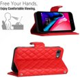 thumbnail image 5 of Allytechgroup Wallet Case for iPhone 16e with Card Cash Slots, Luxury Premium PU Leather Kickstand Shoulder Strap Lanyard Shockproof Anti-Fall Full Body Protective Flip Shell, Red, 5 of 8