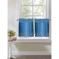 thumbnail image 3 of Half Window Curtains 24 Inches Long, Modern Blue Window Treatment Curtain Drapes, Abstract Diamond Luxury Gradient Short Curtains Tiers for Kitchen Over Sink, 27.5"x24", 2 Panels, 3 of 7