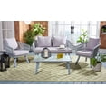 thumbnail image 2 of SAFAVIEH Belmi Outdoor Patio 4 Piece Conversation Set, Grey, 2 of 9