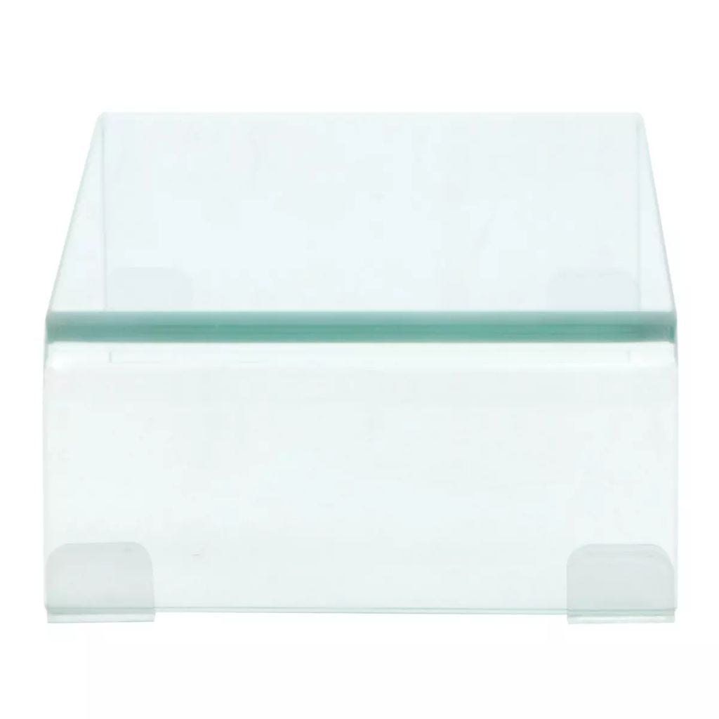 Kepooman Modern Rectangle Clear Glass Stand & Riser Laptop Stand for Bedroom, 15.7" x 9.8" x 4.3", Transparent Kepooman Modern Rectangle Clear Glass Stand & Riser Laptop Stand for Bedroom, 15.7" x 9.8" x 4.3", Transparent