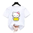 thumbnail image 1 of Camisetas de Hello Kitty para niños, camisa de manga corta con cuello redondo, informal, holgada, 3d, Anime, Verano, 1 of 4