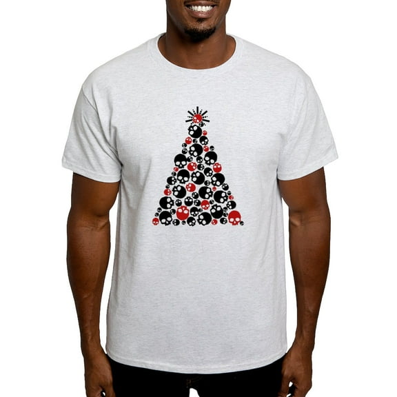 CafePress - Gothic Skull Christmas Tree Light T Shirt - Men's Classic Graphic T-Shirt